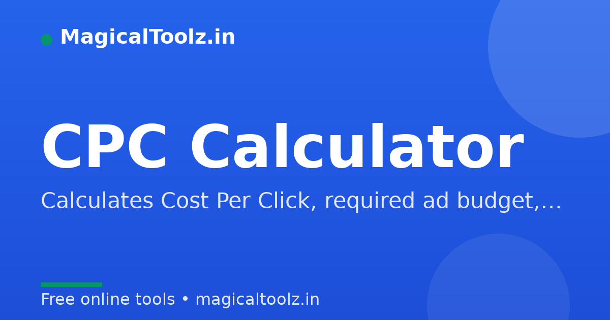 CPC Calculator - Free Online Tool
