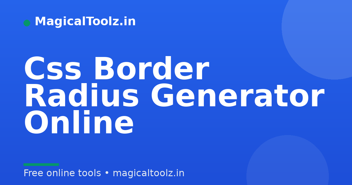 Css Border Radius Generator Online