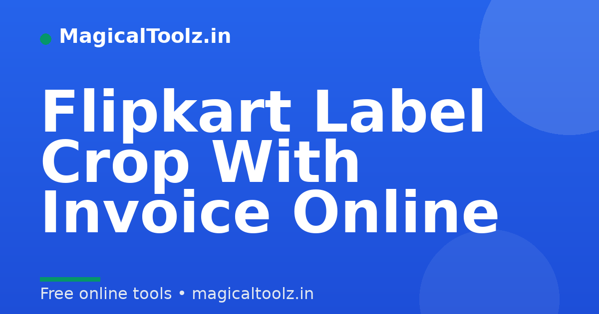 Flipkart Label Crop With Invoice Online