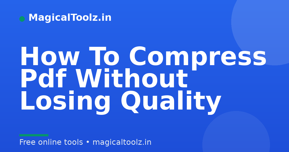 How To Compress Pdf Without Losing Quality
