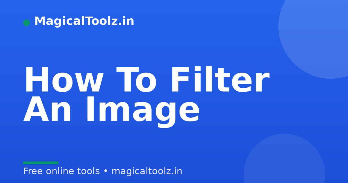 How To Filter An Image