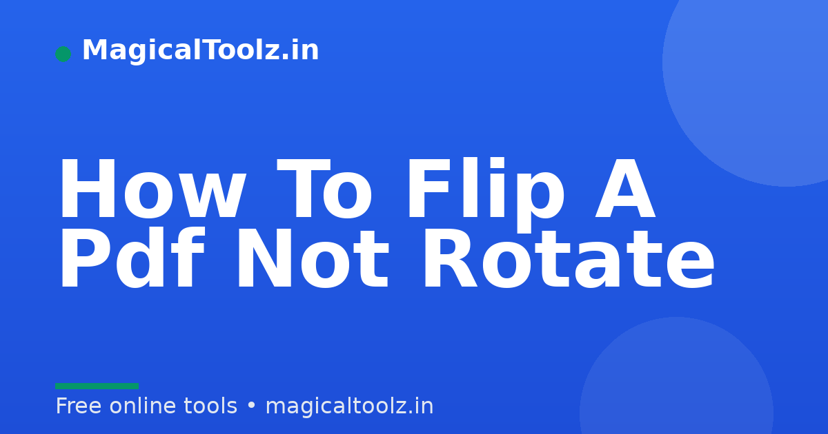 How To Flip A Pdf Not Rotate