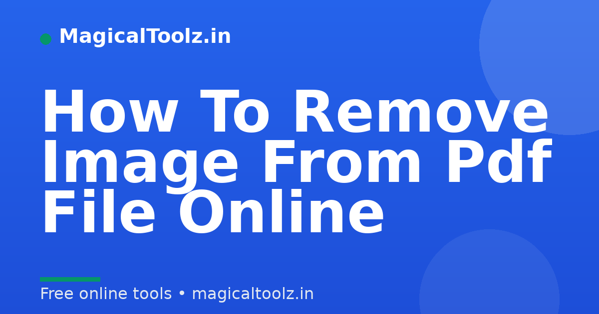 How To Remove Image From Pdf File Online