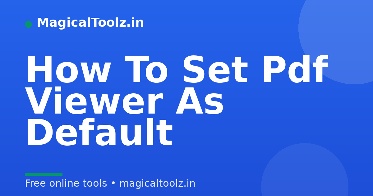 How To Set Pdf Viewer As Default