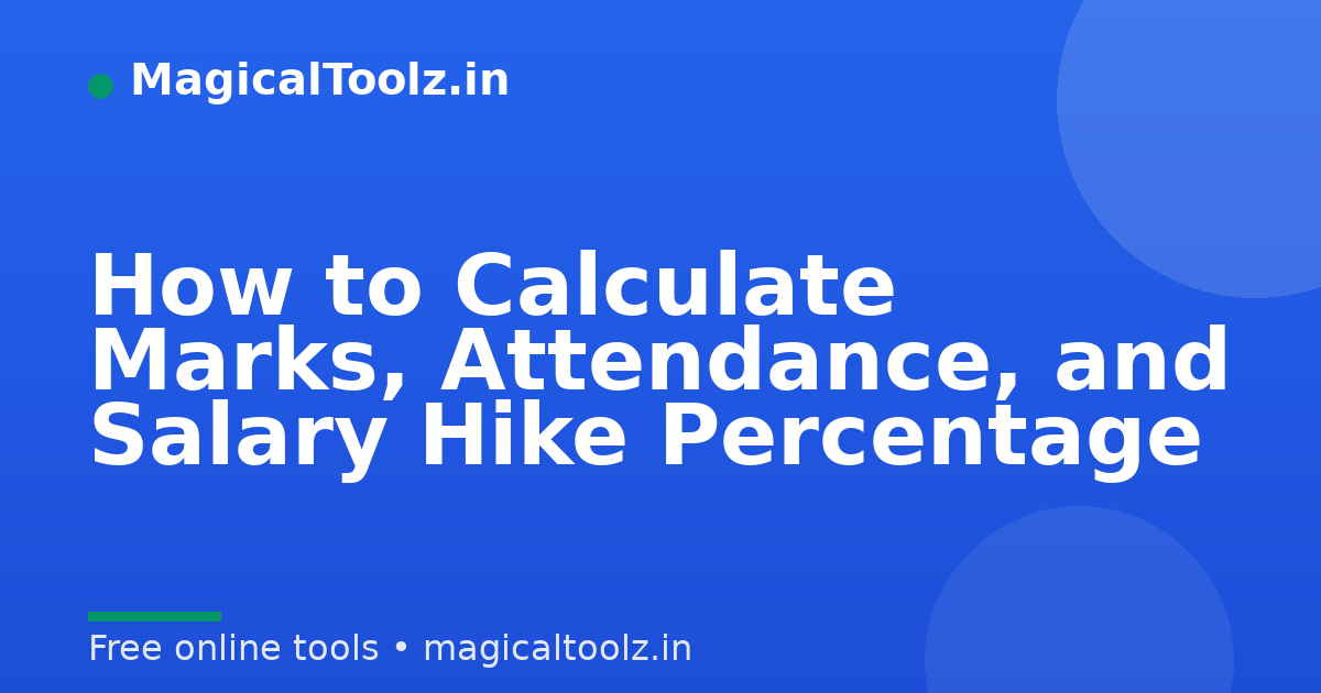 Marks, Attendance & Salary Hike Percentage Calculator
