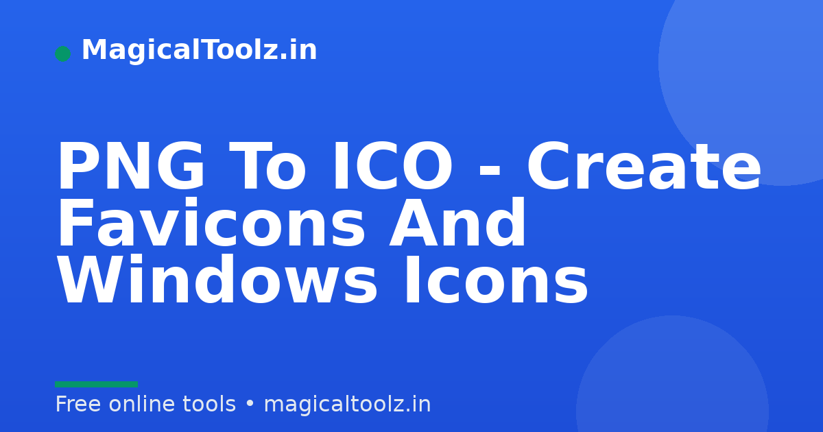 PNG To ICO - Create Favicons And Windows Icons