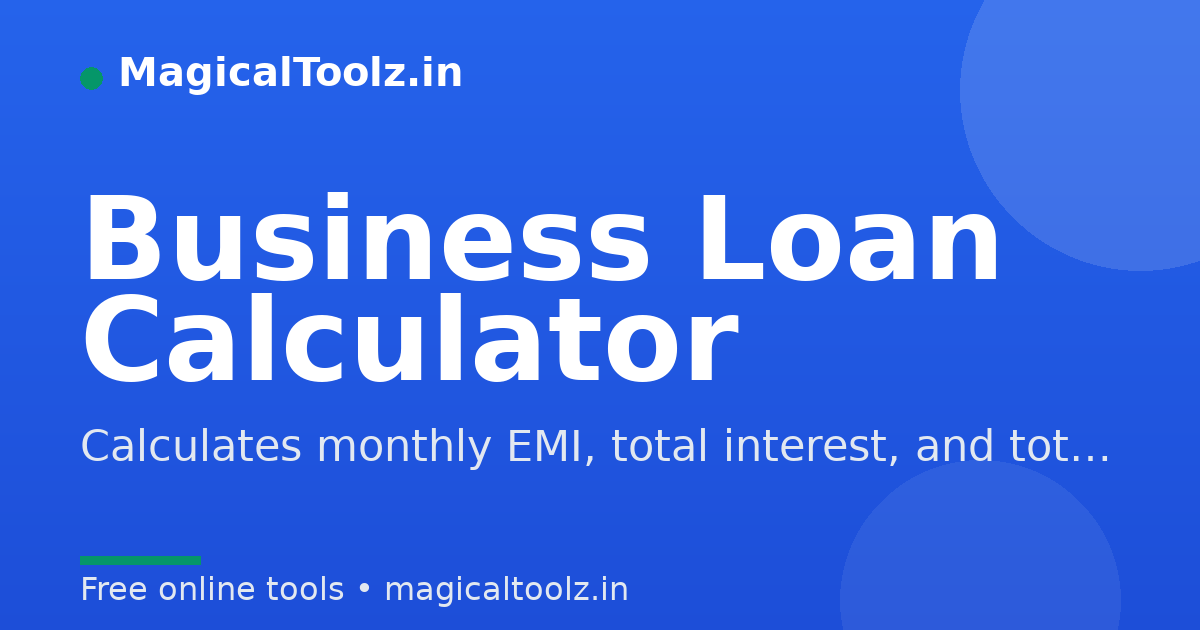 Business Loan Calculator planning graphic