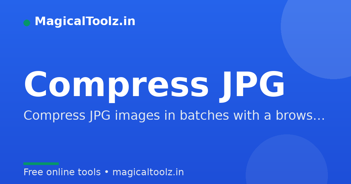 Compress JPG Online: Reduce File Size and Check Image Quality