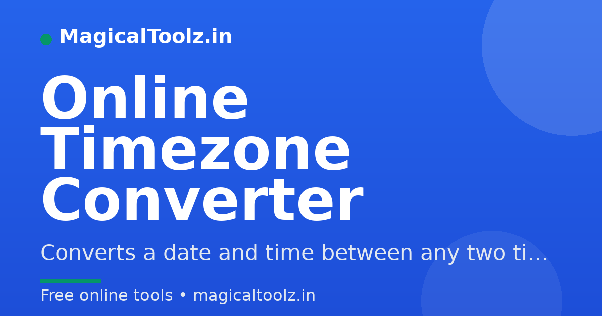 Online Timezone Converter interface preview